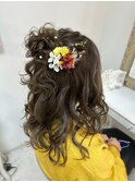 ハーフアップお団子/お飾り付け放題コース