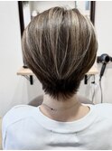 レイヤーカットボブルフネビージュ小顔ワンレンこなれミディ黒髪