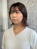 ブリーチなしダブルカラーピンクベージュミディアムボブ20代30代