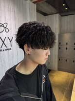 アクシー ヘアーアンドメイク(AXY HAIR&MAKE)&nbsp;縦落ちウルフパーマ／ウザバング波ウェーブツイストパーマメンズ