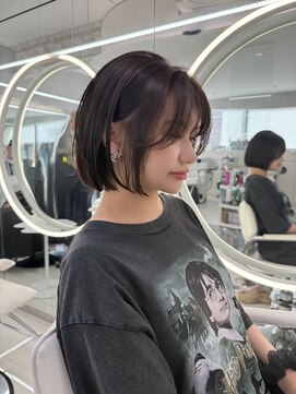 ガガ 心斎橋(GAGA) 小顔/ミディアムヘア/暗めカラー/グランマッシュ/デザインカラー