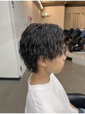 爽やか無造作ツイストスパイラル センターパートウルフ