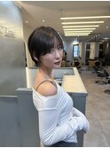髪質改善＊ブリーチなしマロンベージュマッシュショート