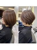 30代40代50代ショート白髪ぼかし銀座丸みくびれ井