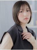 黒髪グレージュブラウン切りっぱなし小顔ミニボブ30代40代h5越谷
