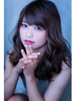 ヘアーアートシフォン 池袋西口店(Hair art chiffon)&nbsp;個性的厚めバングで大人かわいい伸ばしかけ小顔前下がりロブ