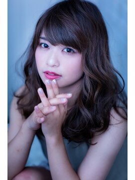 ヘアーアートシフォン 池袋西口店(Hair art chiffon) 個性的厚めバングで大人かわいい伸ばしかけ小顔前下がりロブ