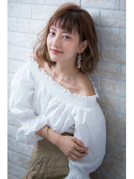 ヘアーアートシフォン 川口東口店(hair art chiffon) ヴェールウェーブ&ブルージュのボルドーな黒髪ワンレンボブ