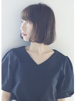 ロミー 本厚木(ROMMY.)&nbsp;小顔ボブ 流しバング 暗髪 艶 ココアブラウン