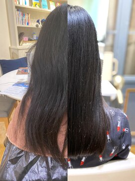 シェア 梅田 バイ ケーツー(SHARE 梅田 by k-two) 酸性縮毛矯正/酸性ストレート×黒髪ロングヘアー/30代/40代/50代