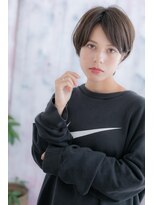 洗練された★アッシュブラック小顔ワンサイドショートc1