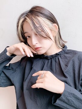 アルバム 池袋(ALBUM) フレーミングカラー外ハネ_グレージュカラーボブウルフ_68788