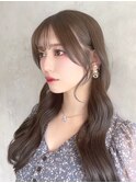 韓国風顔まわり_グレージュカラーボブウルフ_ba418091