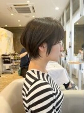 モールヘア 西中島店(MOOL hair) 大人ショートヘアイルミナカラーグレーベージュ