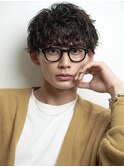 波巻きパーマツイストスパイラルメンズマッシュ