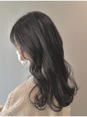 調布透明感カラーレイヤーカットミディアムヘア顔周りレイヤー