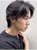 センターパートアップバングミディアム A0626