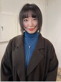 ぷつっとボブ顔周りレイヤーシアーブラック暗髪