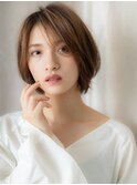 □ヘーゼルグレージュかきあげショートボブ403志木20代30代40代
