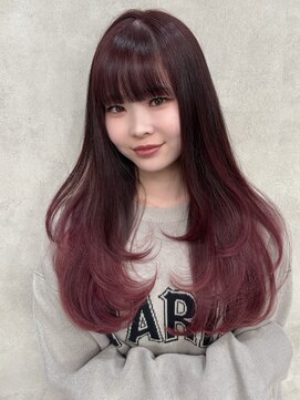 黒髪クラゲヘアーオリーブグレー小顔ココアベージュ