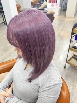 リシャルム 新保店(Re charme) 【柔らか透明感】ラベンダーピンクボブ