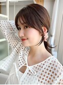 20代30代/小顔レイヤー/ワンホンレイヤー/ピンクベージュ/前髪