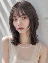 ヴェイン 渋谷(vain)&nbsp;ダークアッシュ ミディアムレイヤー ウルフ シースルーバング