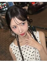 モモ(momo)&nbsp;韓国メイク原宿アイドルメイク韓国風前撮りプッカモリヘアオン眉