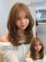 ヘアーサロン リアン 鴻巣店(hair salon Rien)&nbsp;ミルクティーベージュ×韓国風ミディアムレイヤー/鴻巣