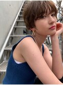 大人かわいい前髪セシルカットココアブラウンフリンジウェーブ