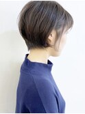 【松戸　ムラマツ】前髪あり　ショートボブ　カーキグレー