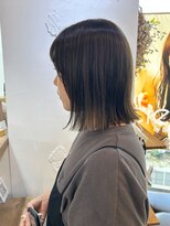 〇オリーブグレージュ ぷつっとボブ 透明感カラー