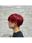 ケアブリーチ／ショート／メンズ／レッド