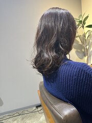 ふんわりボブパーマ/春ベージュピンク髪質改善/韓国風ツヤカール