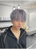 ラウンドマッシュ　ホワイトパープル