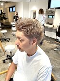 men'sミルクティーカラーハイトーンスパイキーショート