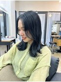 暗髪 ミディアムヘア