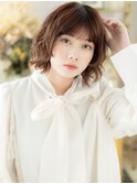 レイヤーボブパーマ前下がりウルフミディアムa戸頭20代30代40代