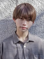 小久保styleフェザーパーマグレーブルーカラー刈り上げショート