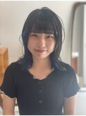 【前迫 隆志】インナー　ブルー　セミロング