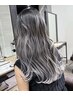 【ハイブリーチ】バレイヤージュorハイライト（ホワイト系2ブリーチ）