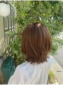 外ハネ×グレージュ