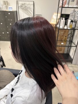 アン ビー(an B) レッド×ブラック　ブロックカラー