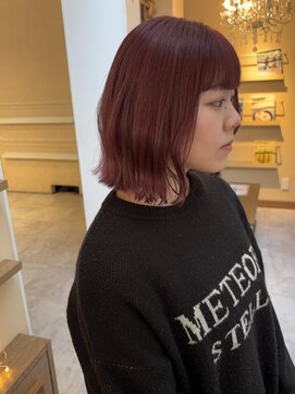 ルシュカイチマルニ(Rasca102) Rasca○ ボブ / ブリーチカラー / ピンクレッド