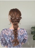 編み下ろしヘアアレンジ