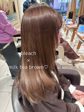 アース 武蔵境店(HAIR & MAKE EARTH) ミルクティーブラウン×武蔵境|透け感とツヤを両立するカラー
