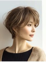 ハーツ(Heart's)&nbsp;白髪染め白髪ぼかしカラー似合わせショートボブ40代50代60代♪
