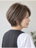 ハイライト　名東区　ショート　レイヤー　　白髪ぼかし