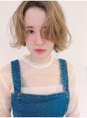 『December』ミルクティーベージュのフリンジボブ