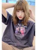 【添田】ネオウルフハイトーンアッシュブラウン毛先パーマ